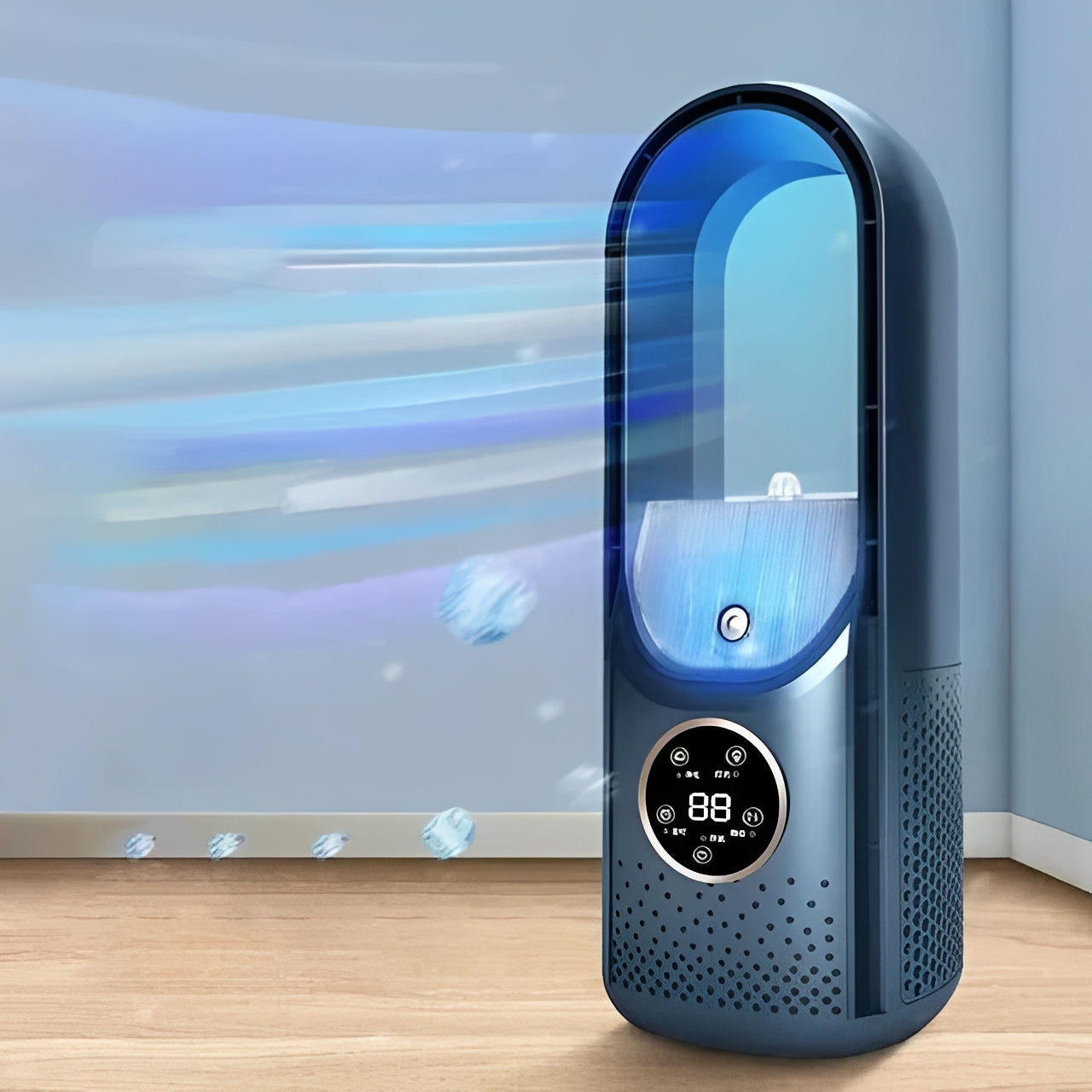 Compact Blade-Free Air Circulator for Personal Comfort