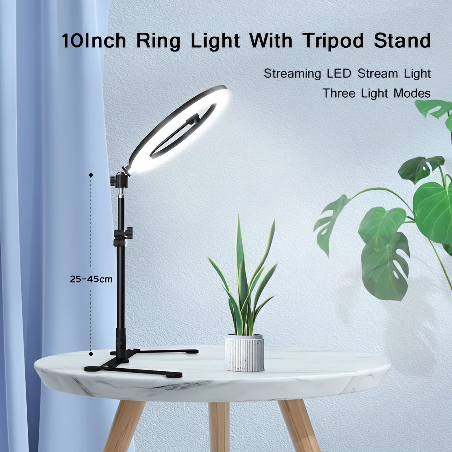 Versatile LED Light Stand with Adjustable Smartphone Mount