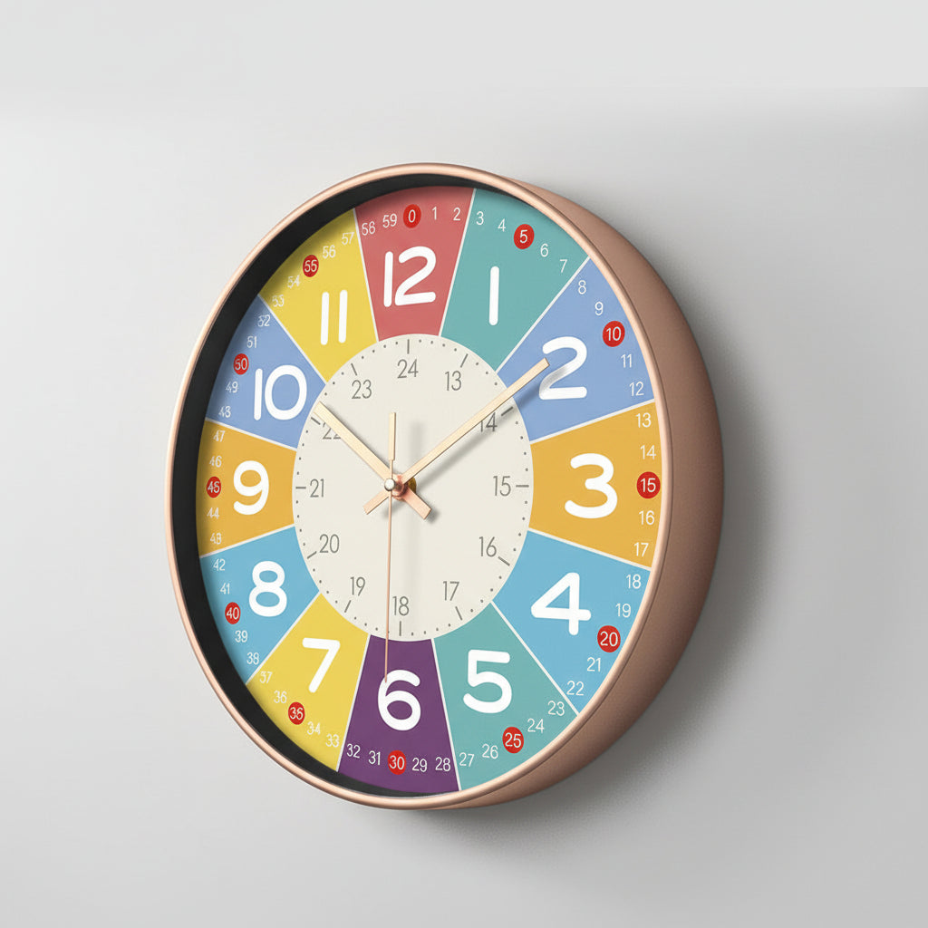 Whispering Time: Kid-Friendly Wall Clock for Peaceful Spaces
