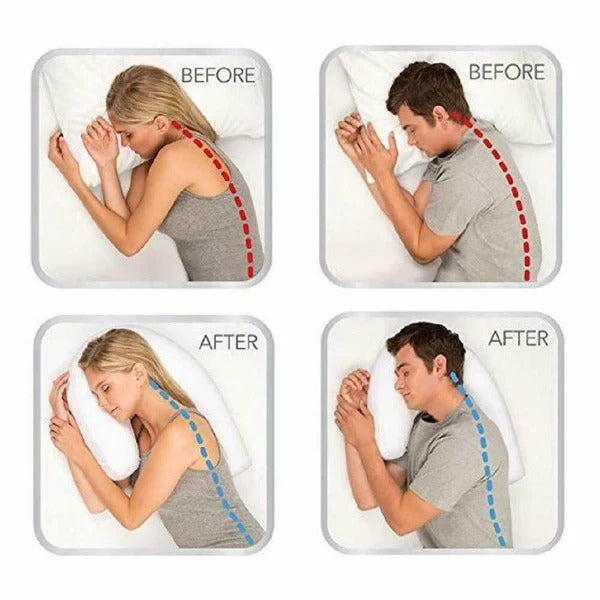 Contoured Comfort Pillow for Side Sleepers with Ear Relief