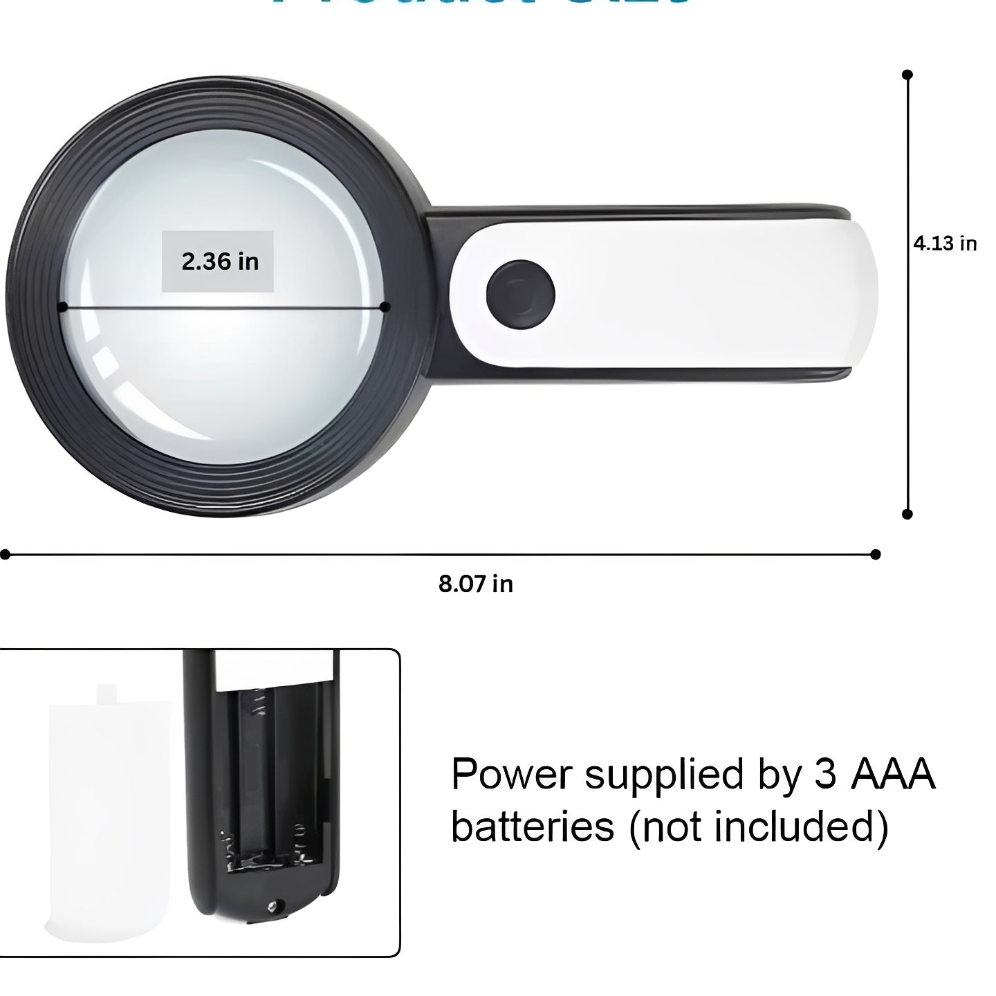 30x LED-Enhanced Handheld Magnifier for Clear Viewing