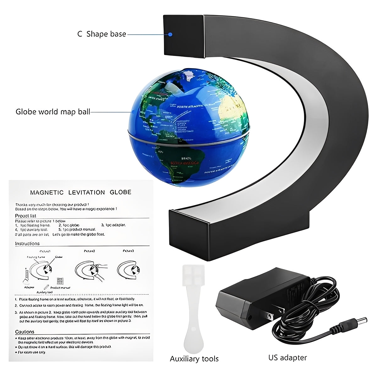 Magnetic Floating Globe with LED Light Display