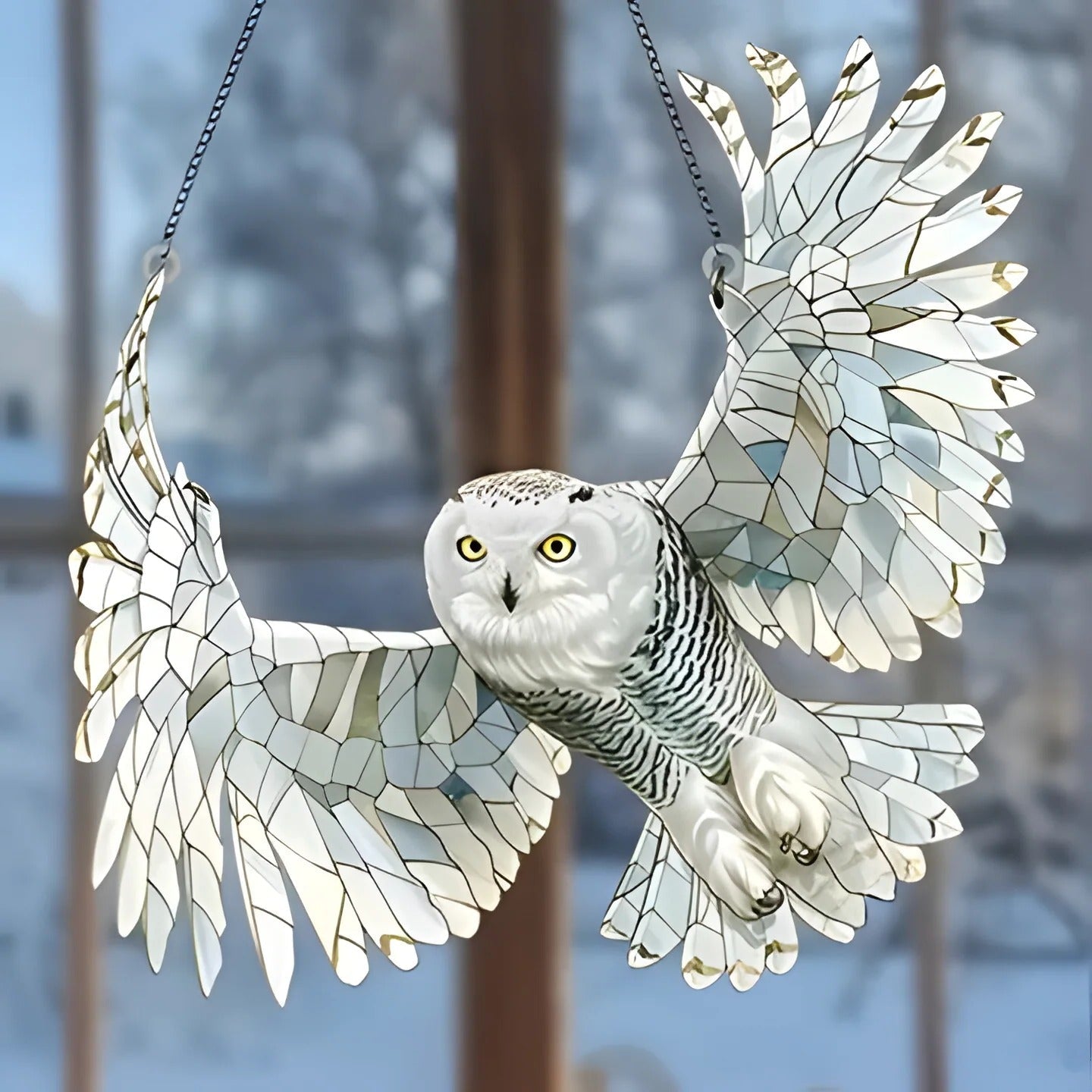 Vibrant Glass Bird Window Ornament for Radiant Light Effects