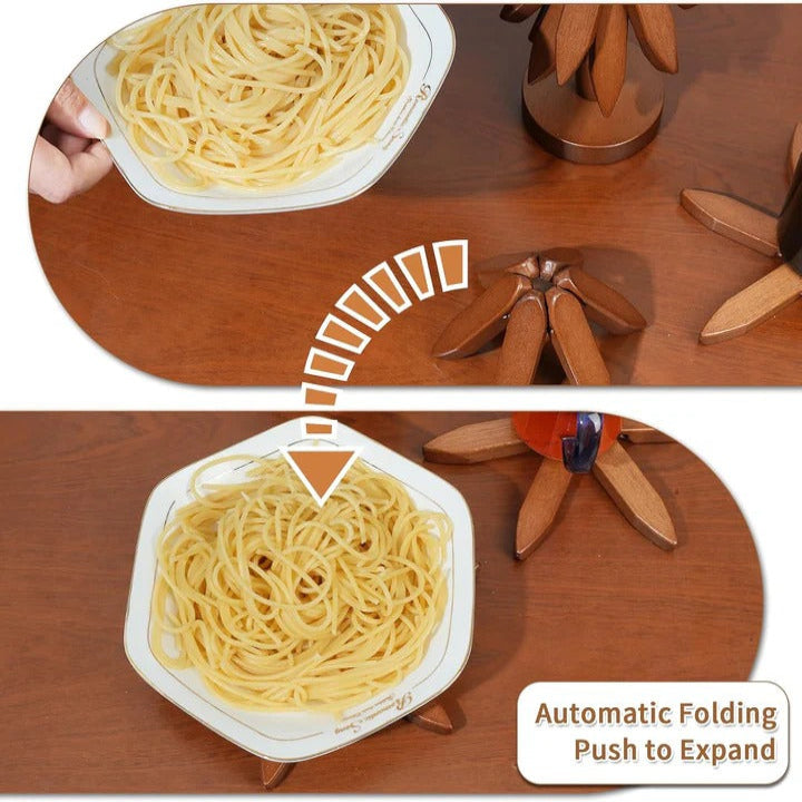 Space-Saving Wooden Trivet with Heat-Resistant Design