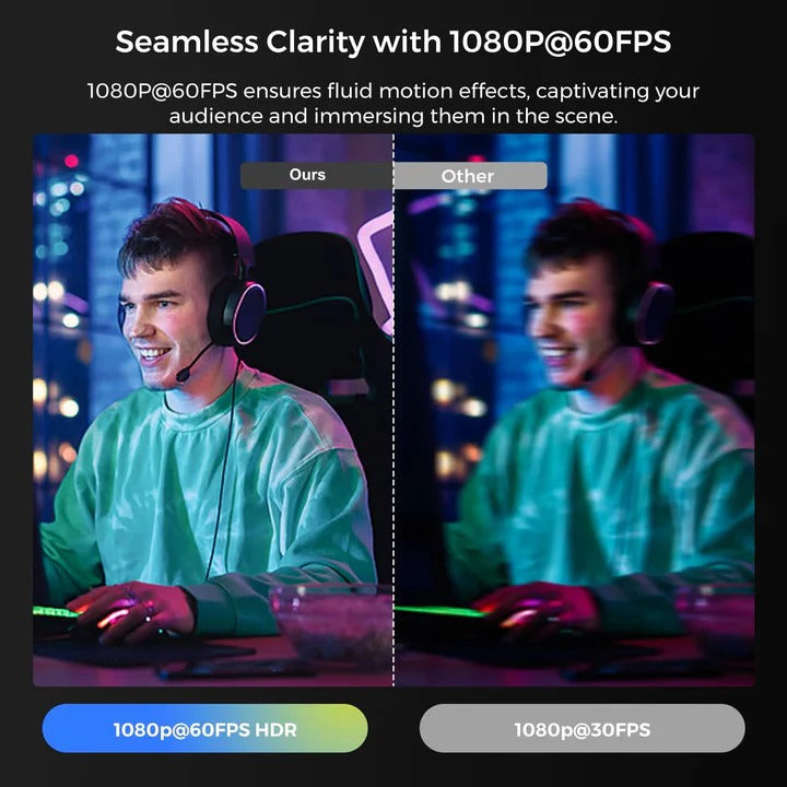 Ultra HD Webcam with 60fps Recording for Seamless Streaming
