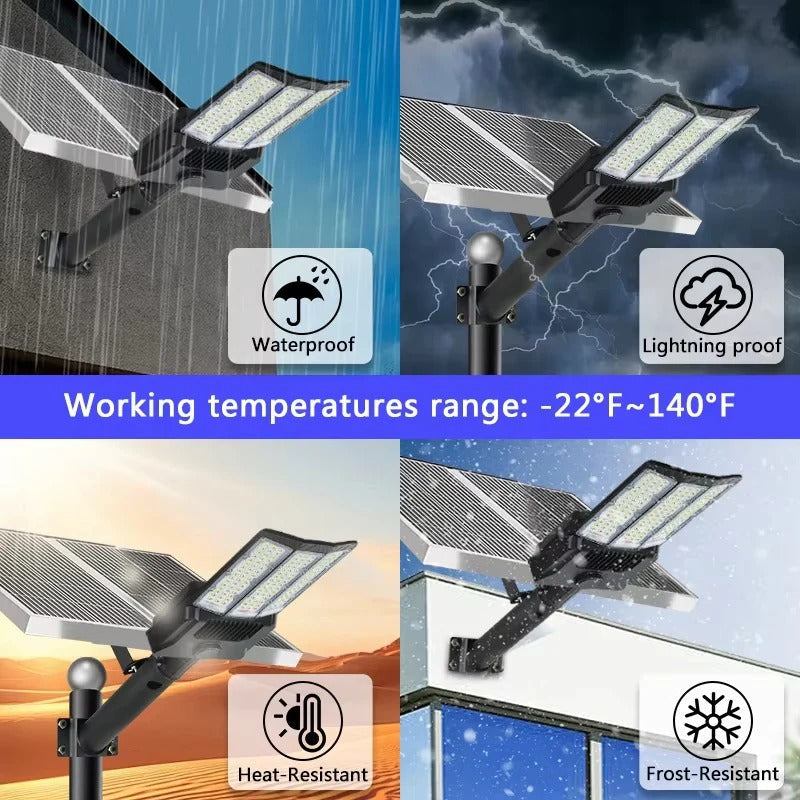 Solar-Powered Motion Light with Dual Panels for Outdoor Safety