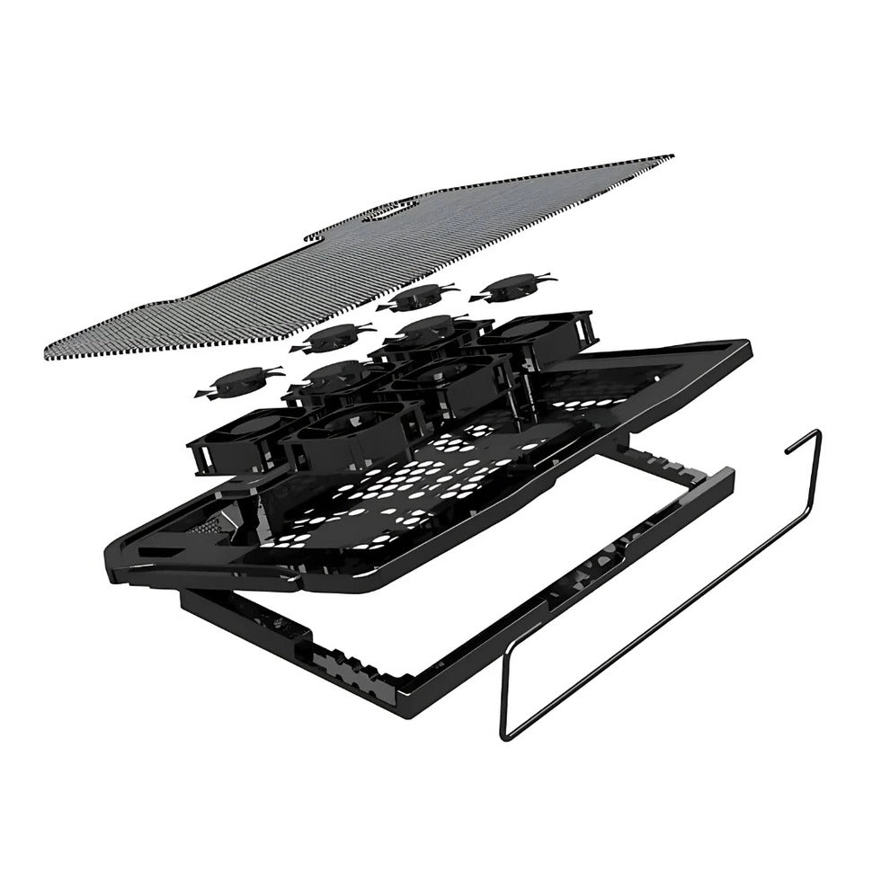 Advanced Laptop Cooling Station with Six Fans and LED Lights