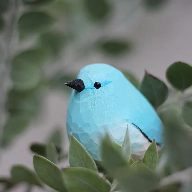 Charming Wooden Bluebird Figurine for Elegant Home Accents