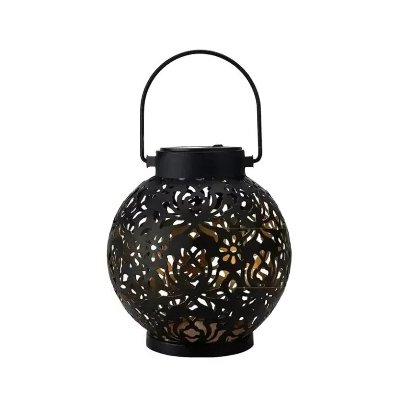 Outdoor Solar Lantern - Elegant Iron Design for Your Space