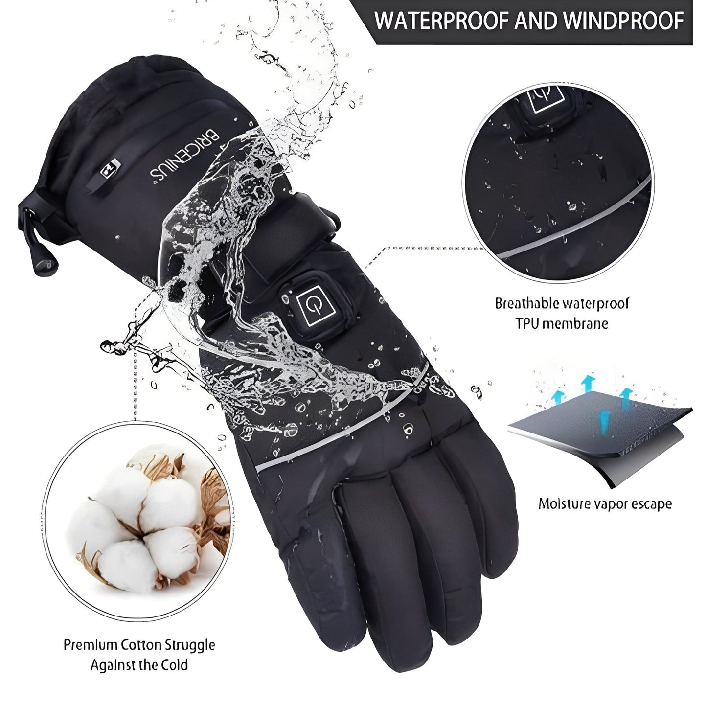 Rechargeable Winter Gloves with Quick Heat Technology