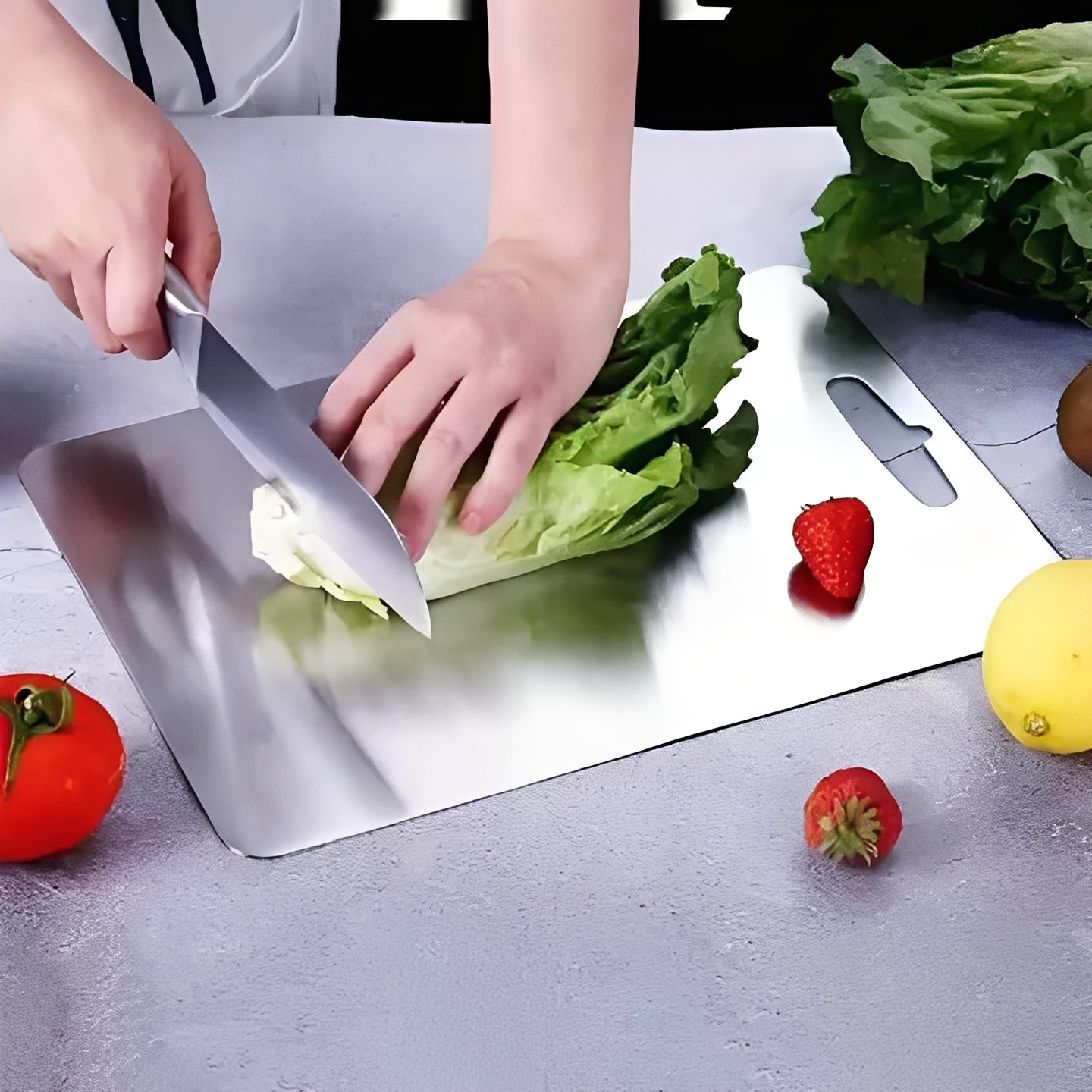 Durable Metal Cutting Board for Effortless Food Prep