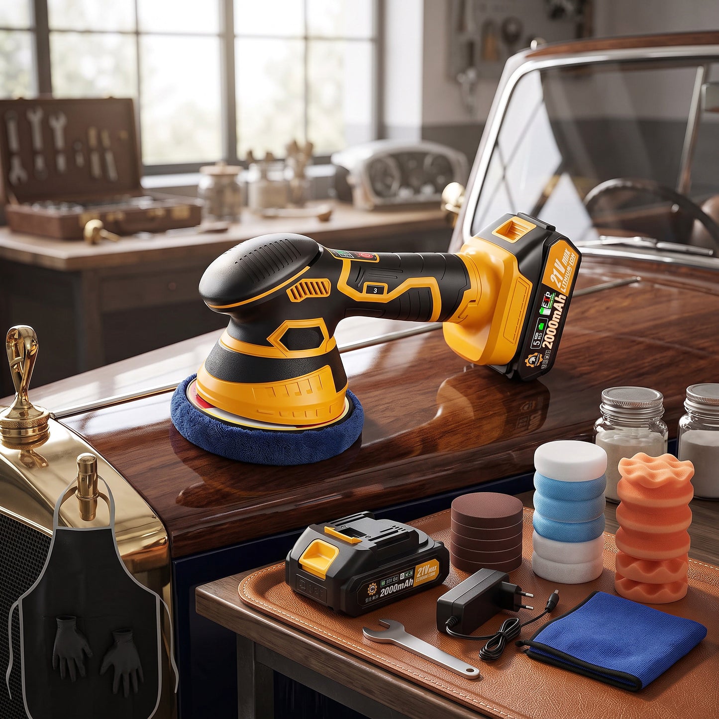 Cordless Car Paint Restorer with Rechargeable Battery and Speed Settings