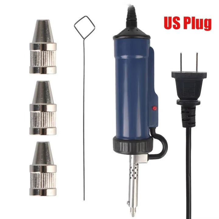 One-Handed Electric Solder Remover with 3 Adjustable Nozzles