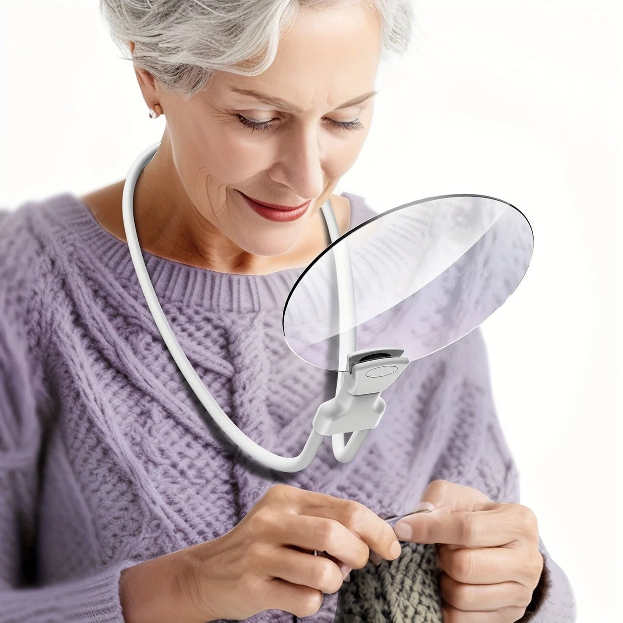 Hands-Free Magnifying Lens with 5X Zoom and Adjustable Neck Strap