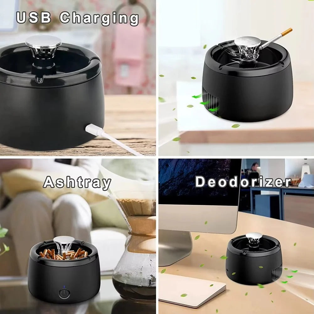Portable Odor-Reducing Ashtray with Rechargeable Power