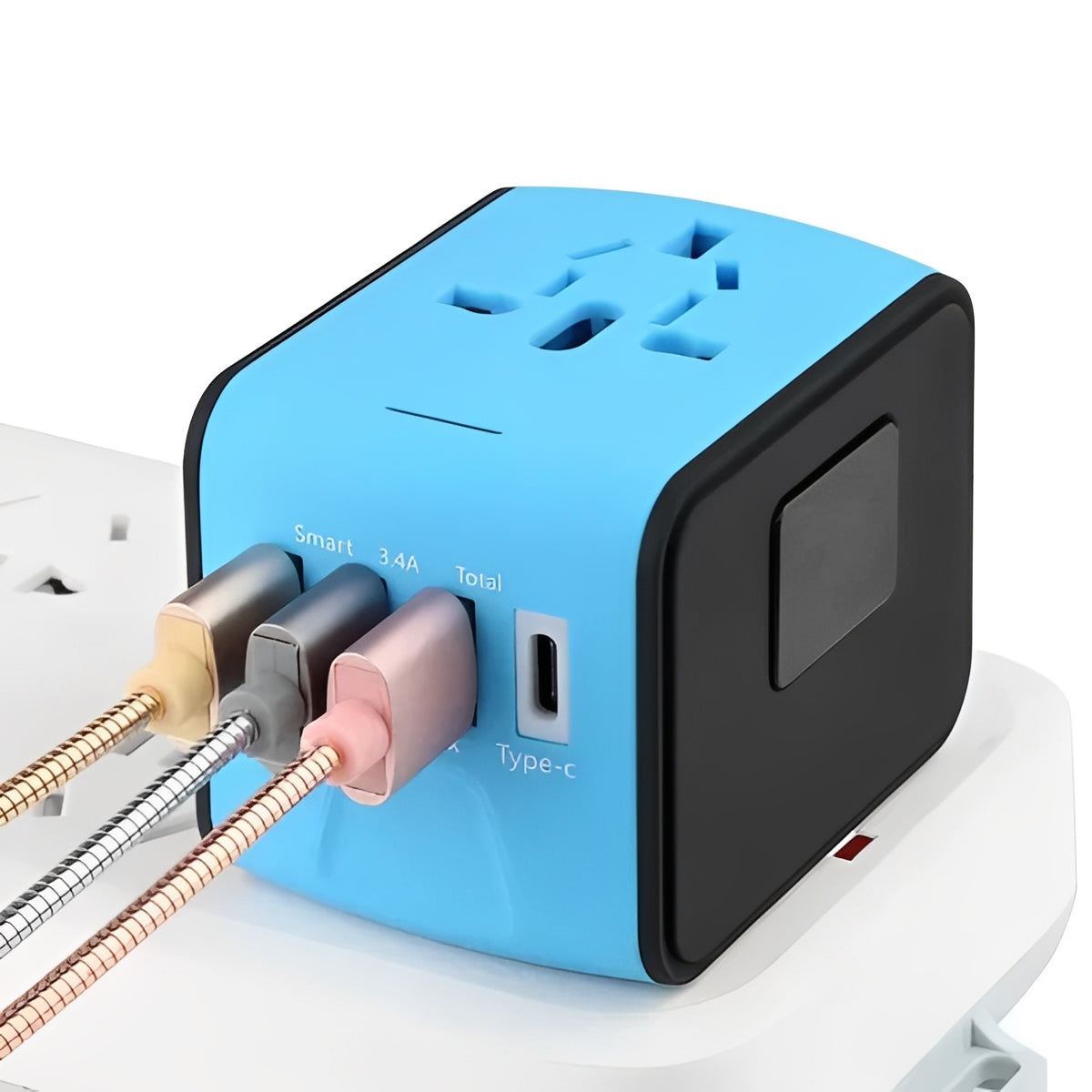 Global Travel Charger with USB Ports for All Your Devices