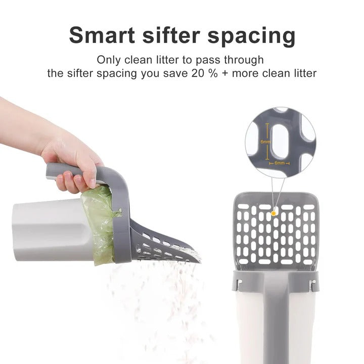 Effortless Cat Litter Cleanup Tool with Integrated Waste Bin