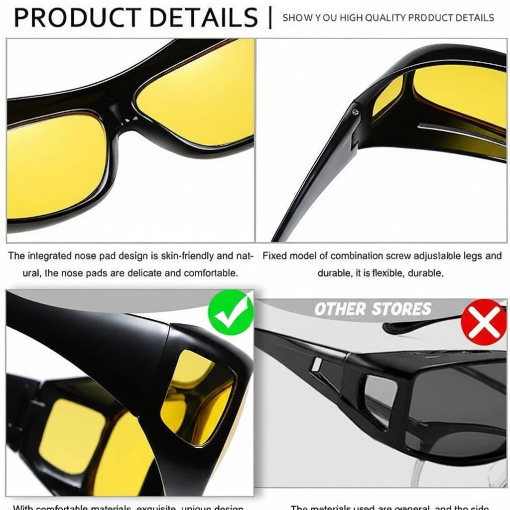 Nighttime Driving Glasses with Anti-Glare Yellow Lenses