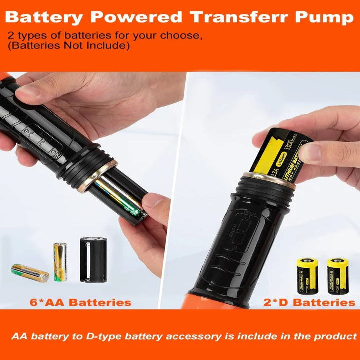 Portable Battery-Operated Liquid Transfer Pump for Fuel and Water