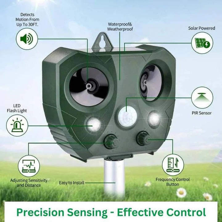 Smart Motion-Activated Ultrasonic Animal Deterrent for Gardens