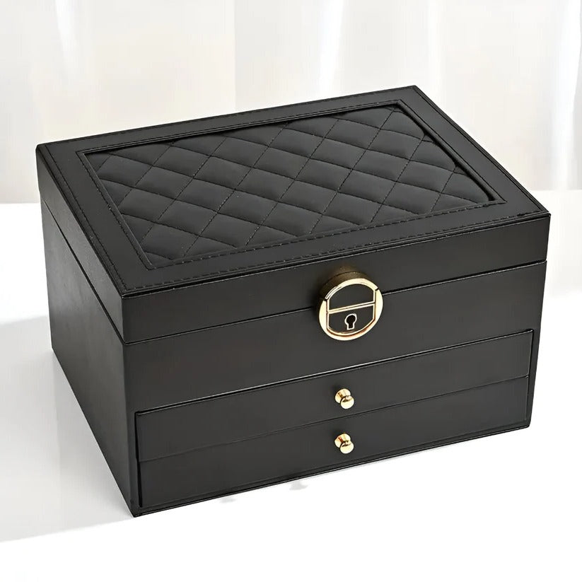 Elegant Multi-Compartment Jewelry Organizer with Smooth Drawers