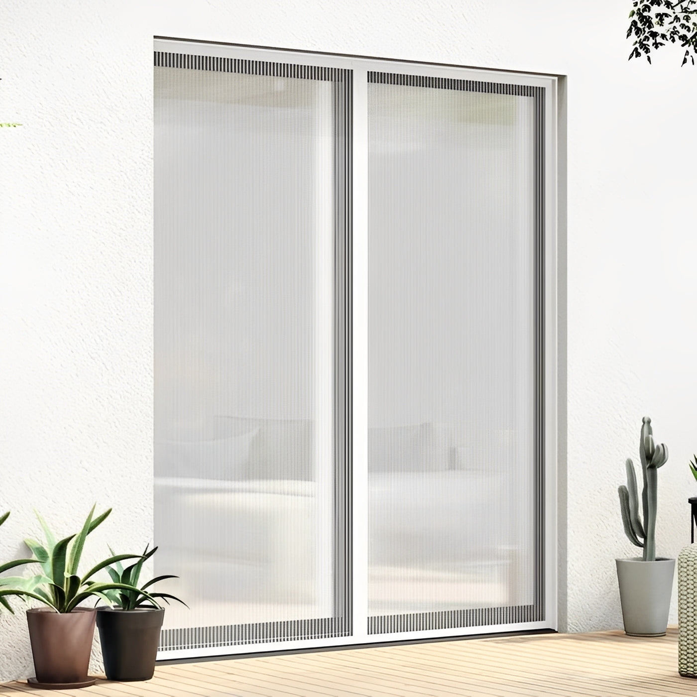 Insect-Blocking Magnetic Door Screen for Effortless Airflow