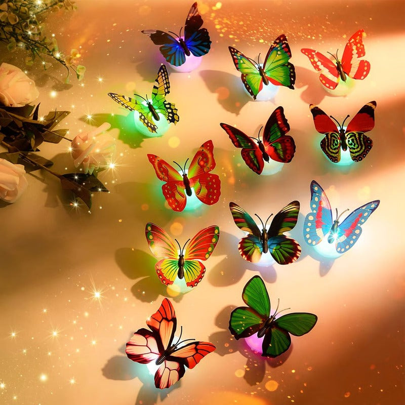 Illuminated 3D Butterfly Wall Art with Battery-Powered LED Lights