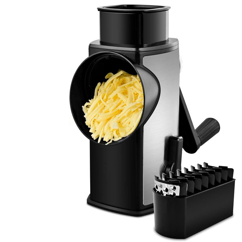 Versatile Food Grater with 5 Swappable Blades and Strong Suction Base