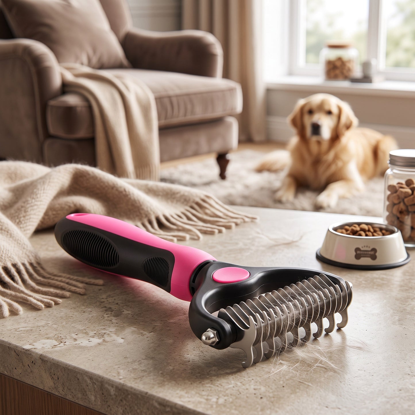 Effortless Grooming Brush for Medium to Long Haired Pets