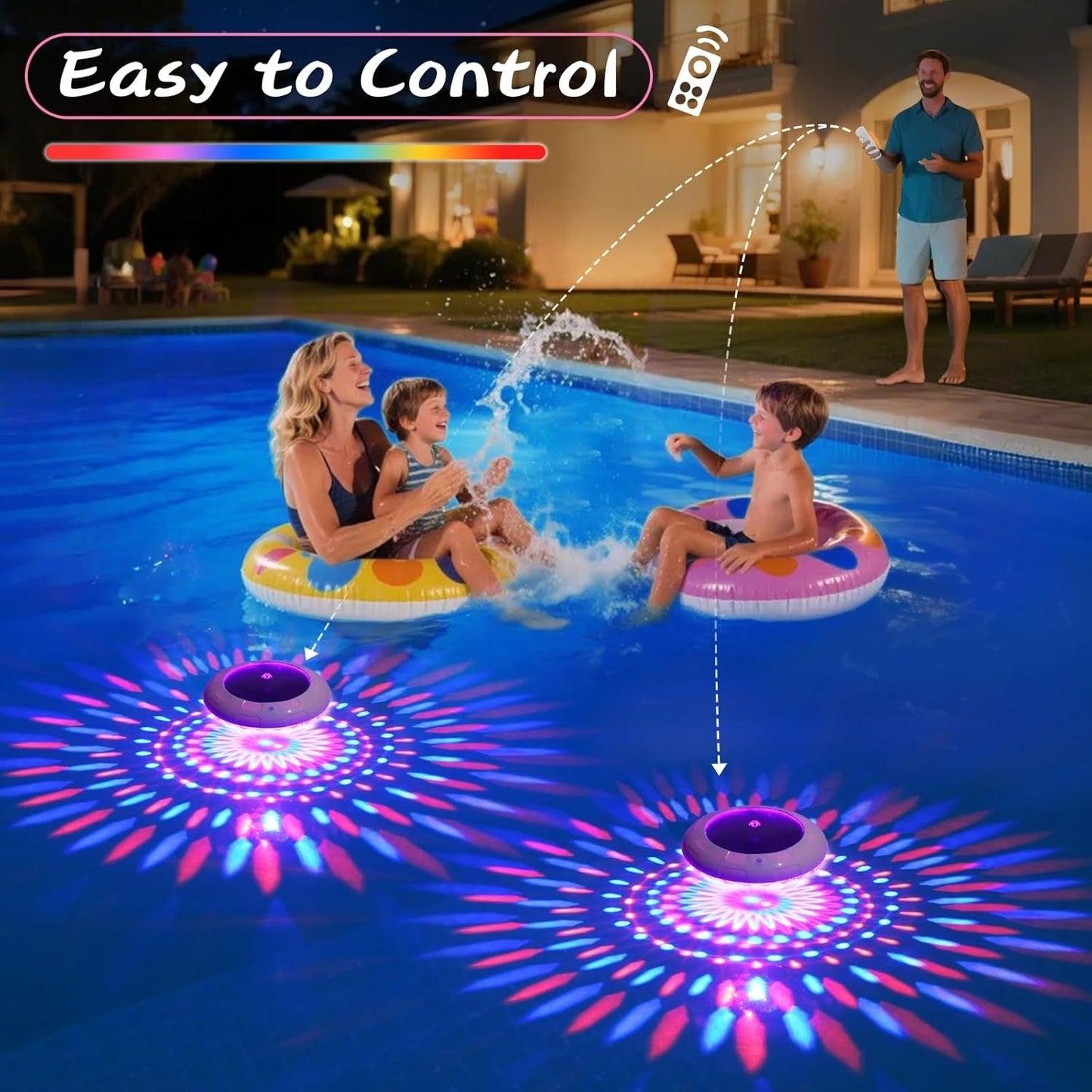 Color-Changing Solar Pool Lights with Remote Control