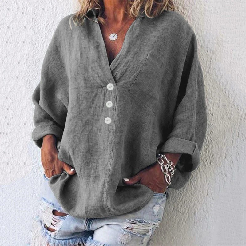 Effortless Elegance: Women's Airy Blouse with Convertible Sleeves