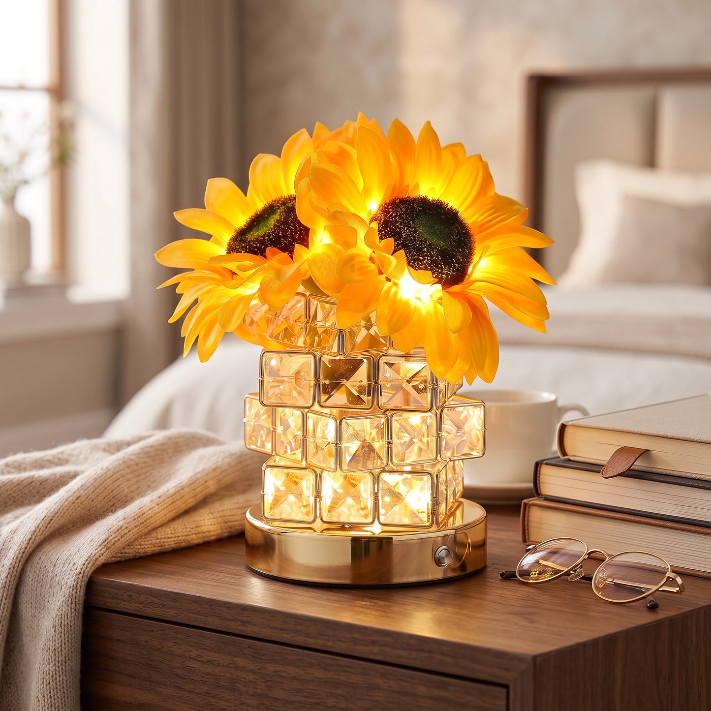 Rechargeable Floral Glow Lamp with Touch Dimming Feature