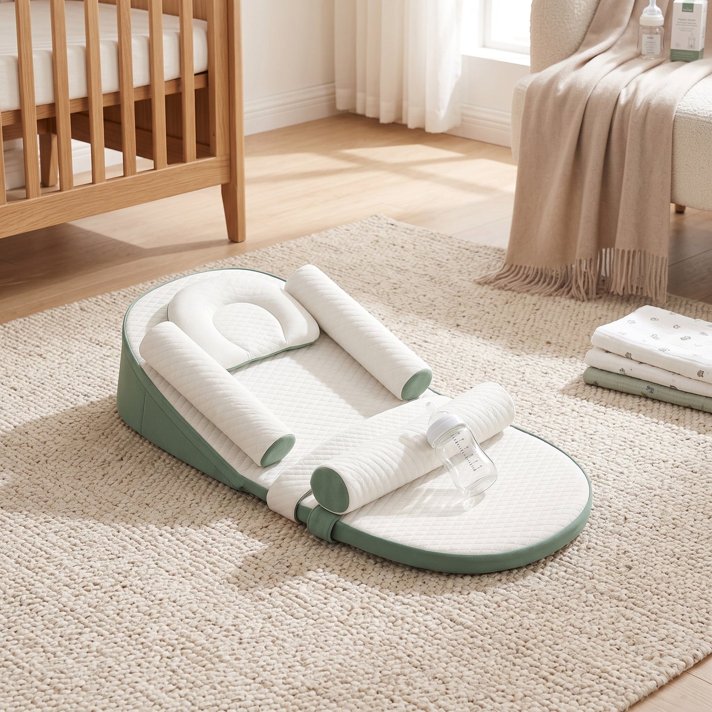 Comfort Wedge Pillow for Infants with Soft Memory Foam Support