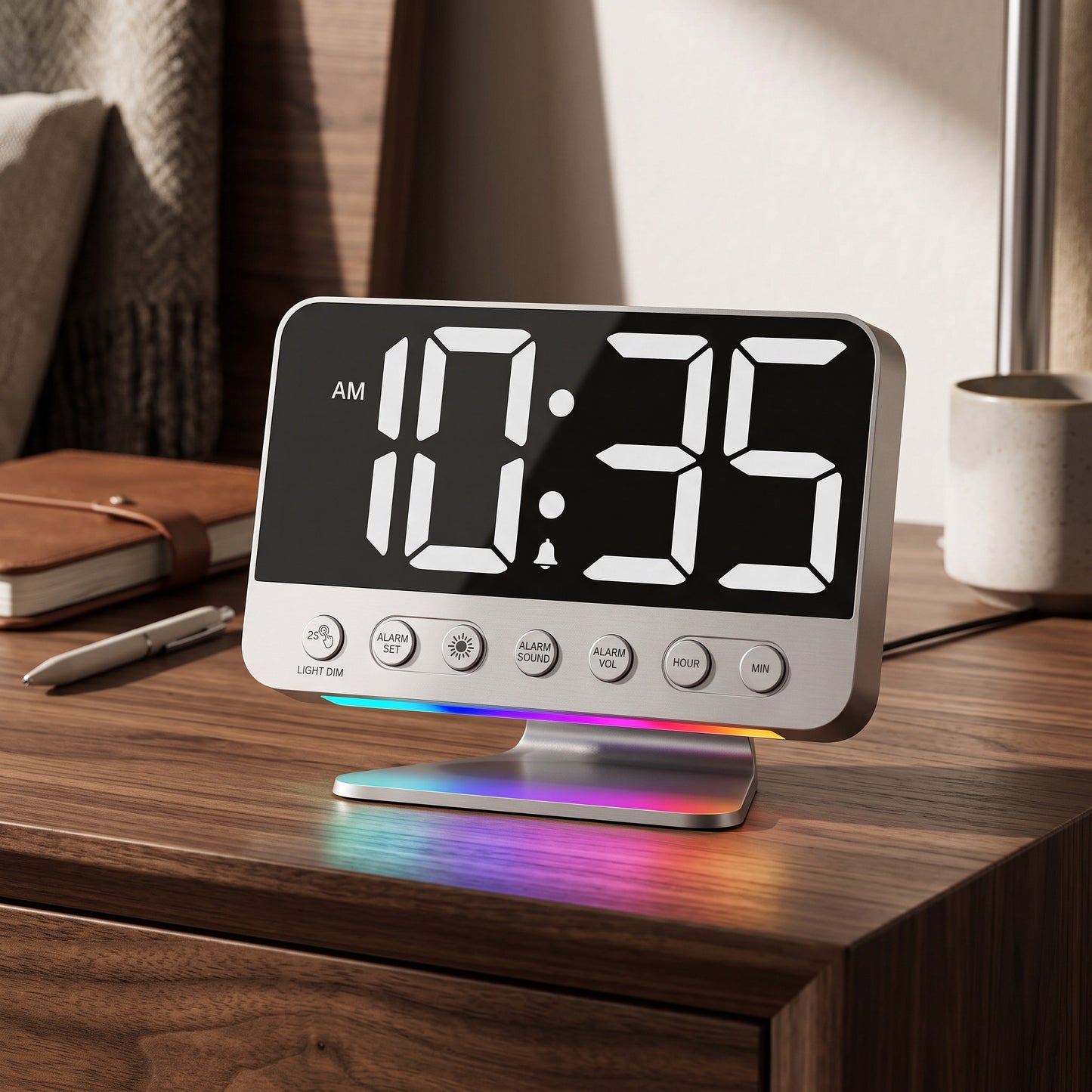 Smart Alarm Clock with Battery Backup and USB Charging Port