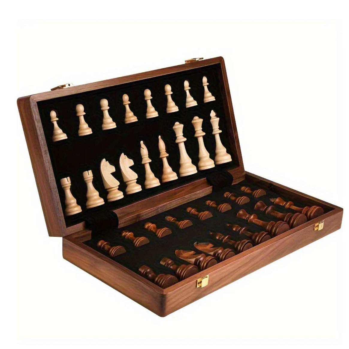 Elegant Walnut Chess Set with Premium Handcrafted Pieces
