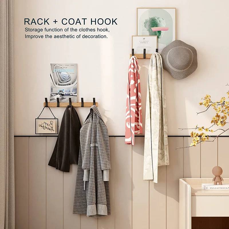 Modern Wall-Mounted Coat Organizer with Adjustable Hooks