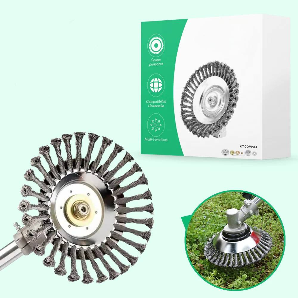 Premium Steel Brush Attachment for Effortless Yard Trimming