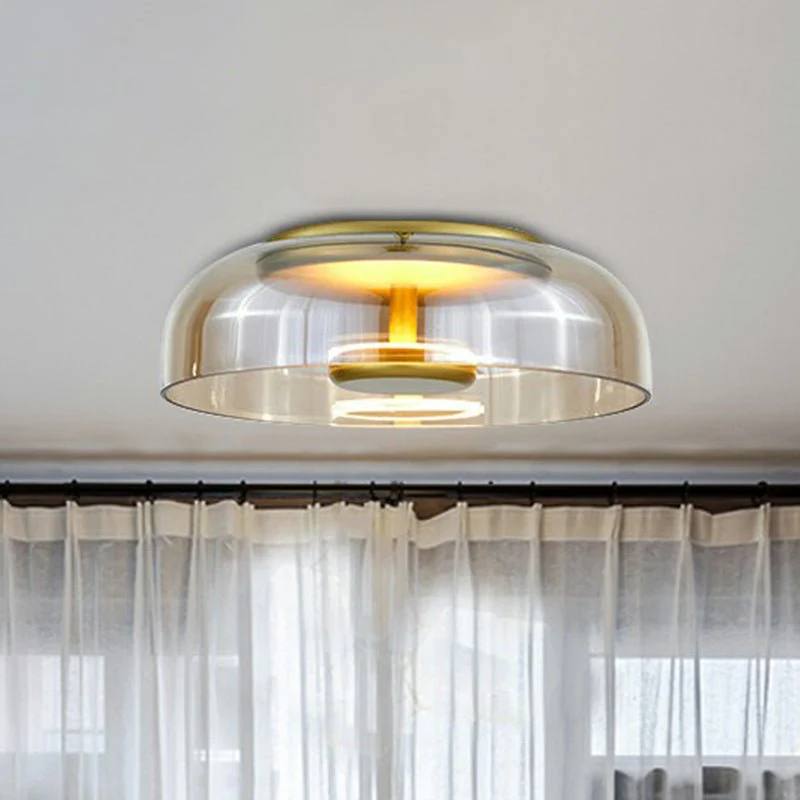 LuminousGlow Modern LED Ceiling Fixture with Glass Finish