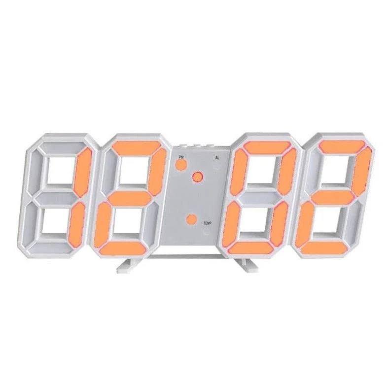 Sleek 3D Digital Wall Clock with Adjustable Glow