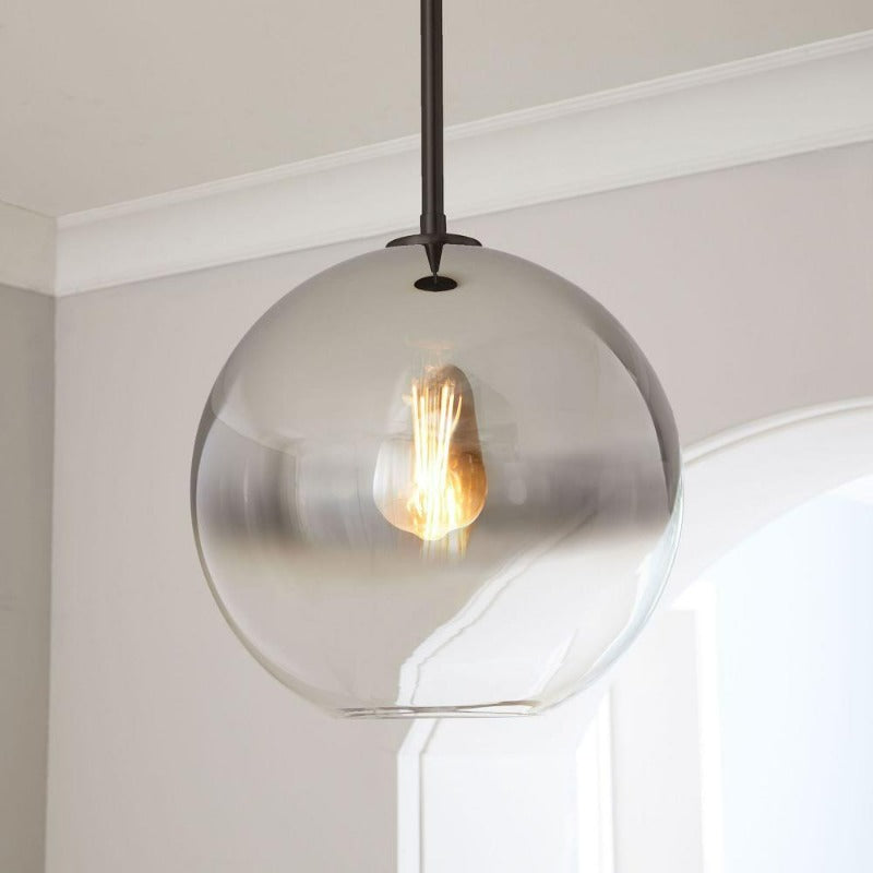 Elegant Glass Sphere Hanging Light in Chic Brass Finish