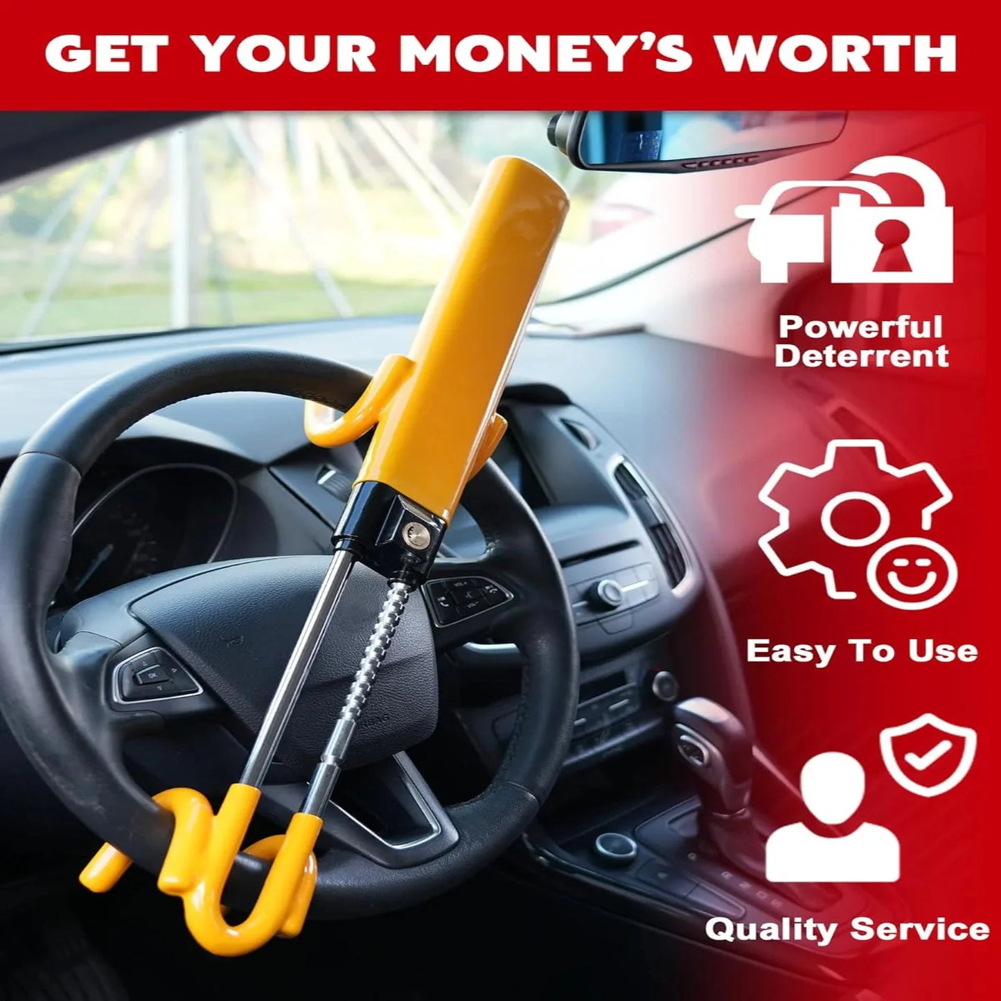 Ultimate Security Steering Wheel Lock for Cars and Trucks