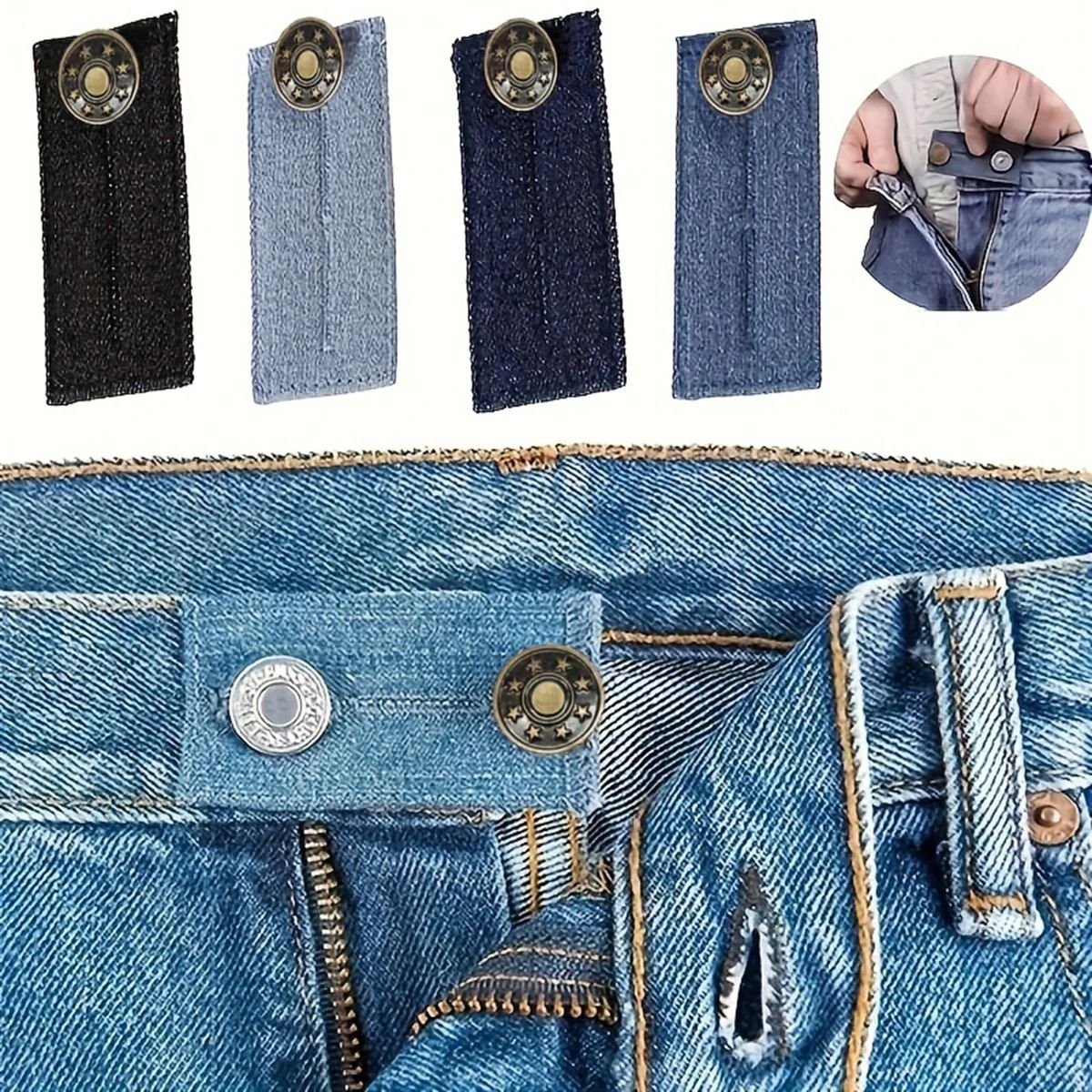 Comfort Fit Button Extenders for Jeans and Trousers