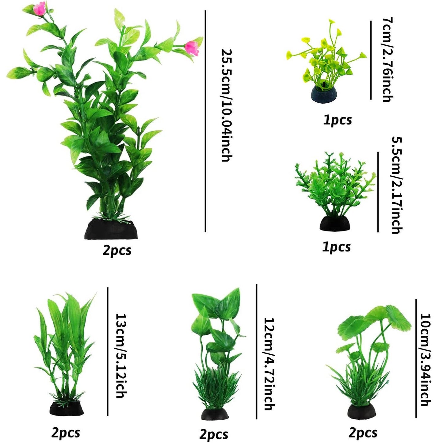 Vibrant Underwater Plant Set for Aquariums - 10 Pieces