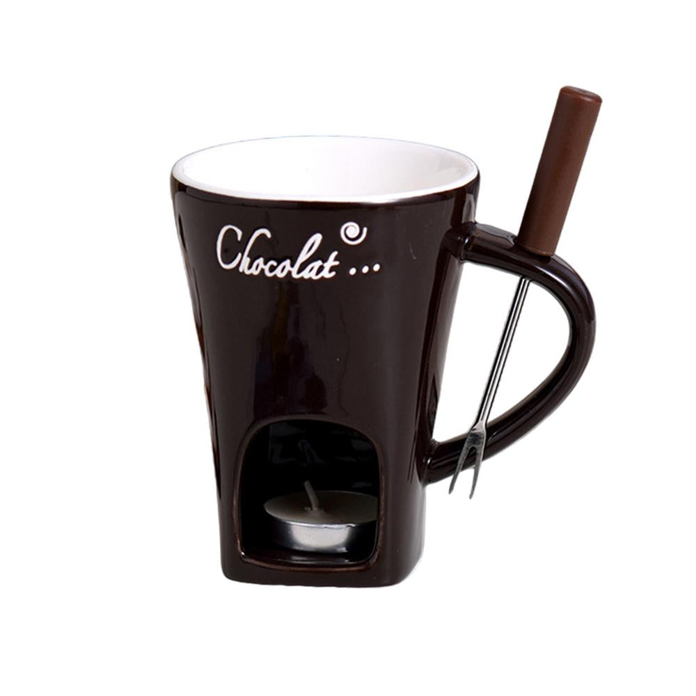 Elegant Ceramic Melting Pot with Candle Warmer & Fork