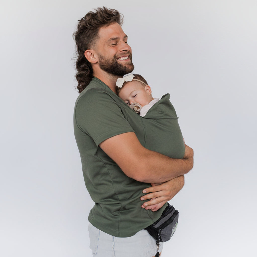 Comfortable Babywearing Tee with Secure Pouch for Newborns
