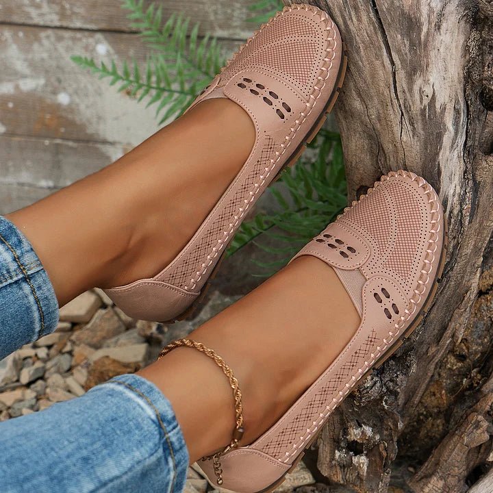 Breathable Slip-On Loafers with Flat Sole Comfort