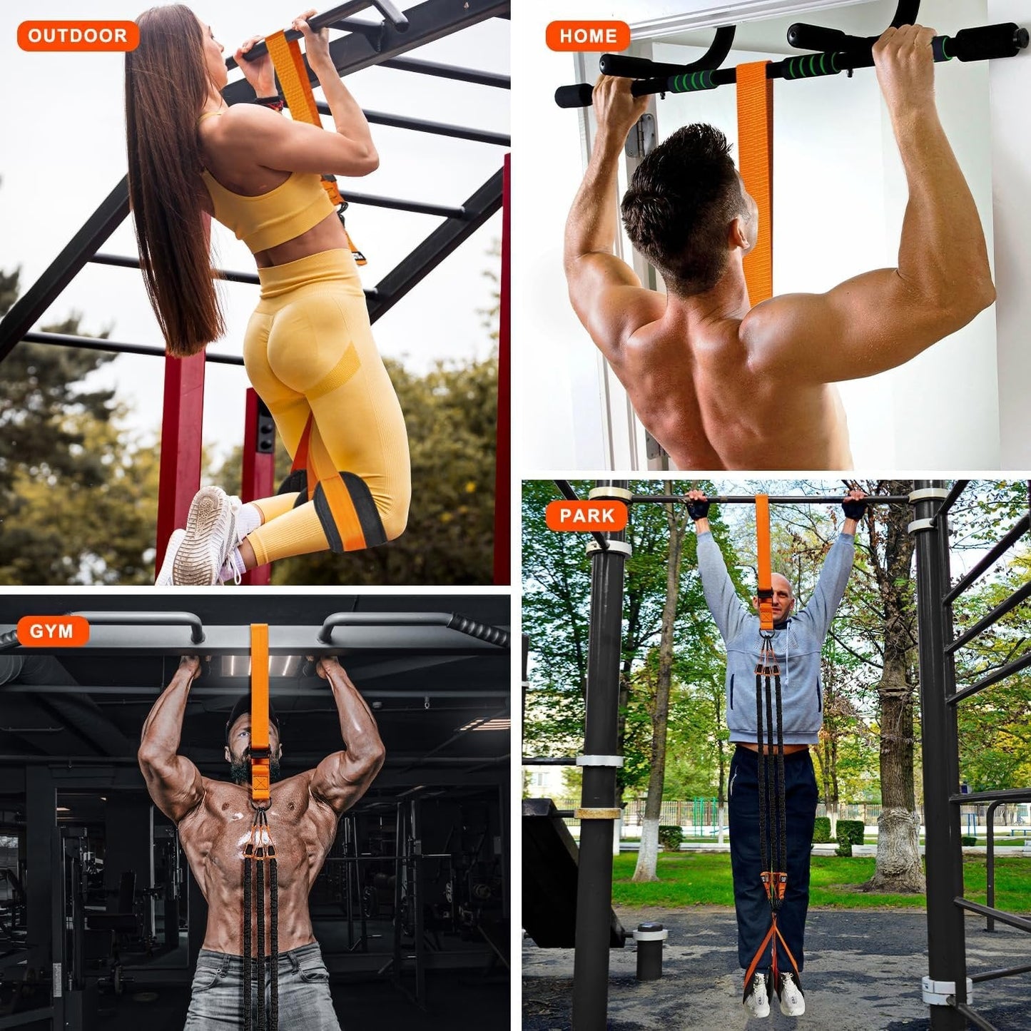 Adjustable Pull-Up Assistance Strap with Dual Foot Loops