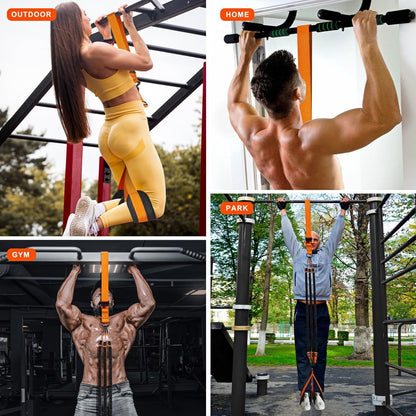 Adjustable Pull-Up Assistance Strap with Dual Foot Loops
