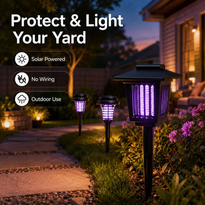 Solar-Powered Insect Eliminator with Automatic Dusk Activation