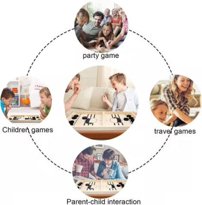 Exciting Fast-Action Wooden Puck Game for Family Fun